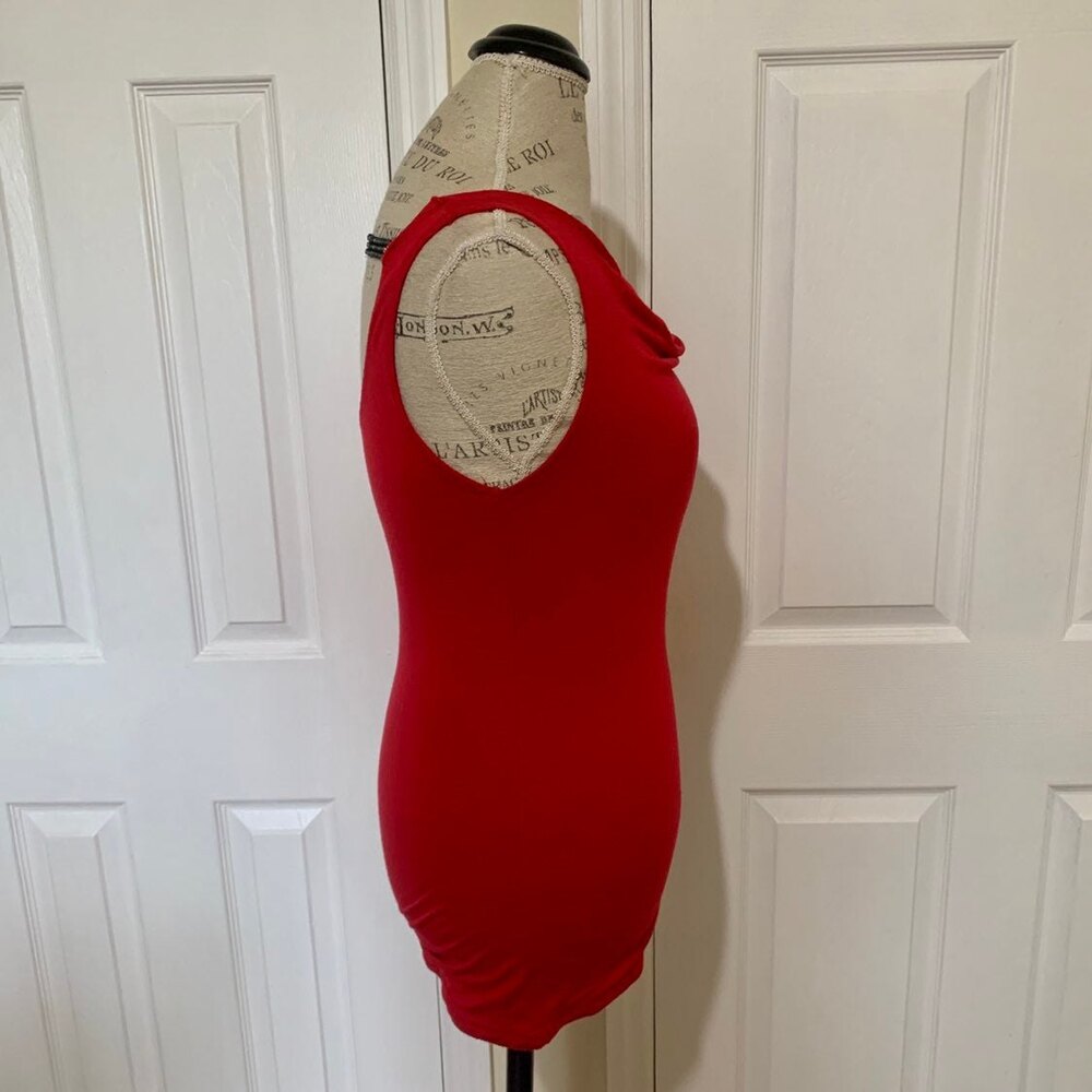 Red Tank Top with Back Rhinestone Detail - Picture 5 of 6